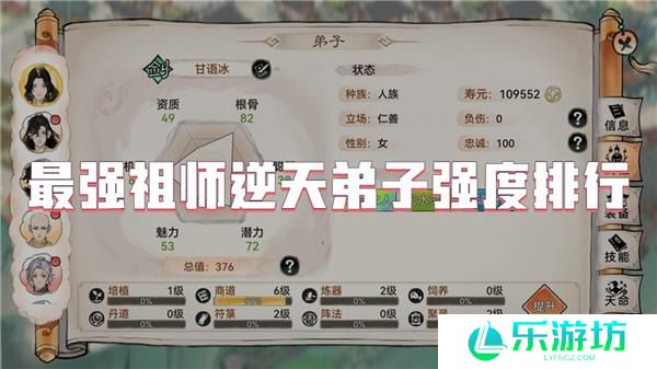 最强祖师逆天弟子强度排行